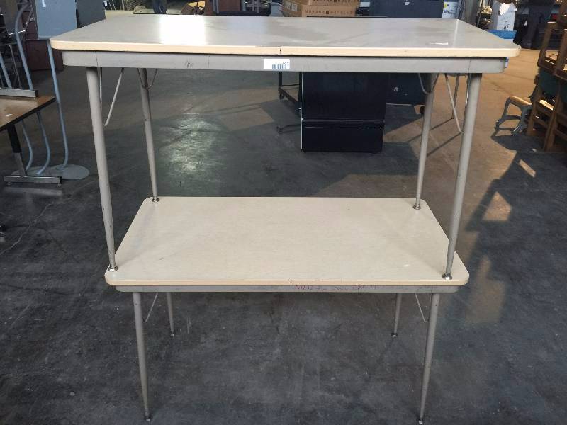 lot 3349 image: Lot of 2 vintage metal tables
