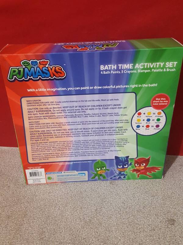 PJ Masks 12-Piece Bath Time Paint and Crayon Activity Set  Shop Now for  Christmas!!! Paw Patrol Bath Sets, Olivia Grace Brush Collection, Cremo  Cream, Schick Intuition, Hall Escape Sea Salt, Frozen
