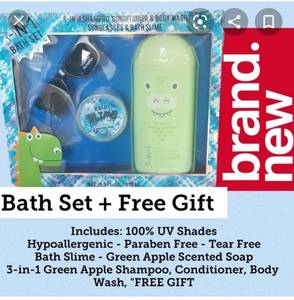 lot 23033 image: 3-In-1 Bath Set- Shampoo, Conditioner and Body Wash with Sunglasses and Bath Slime
