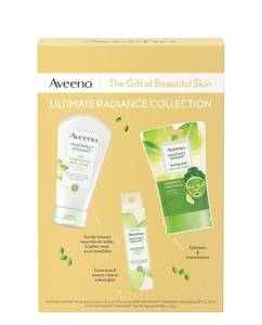 lot 23155 image: Aveeno Ultimate Radiance Collection Skincare Gift Set With Brightening Daily.