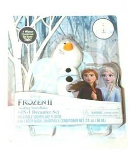 lot 23213 image: Disney Frozen Ii Olaf Floating Leaf 3-in-1 Body Wash Shampoo Decanter Set