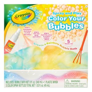 lot 23269 image: Crayola 5-Piece Spray and Play Color Your Bubbles Bubble Bath Set