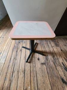 lot 8021 image: pink and white table with base