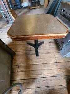 lot 8023 image: brown table with base