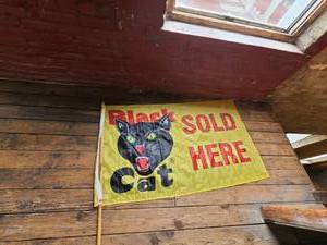 lot 8084 image: lot of black cat flags on Bamboo Pole