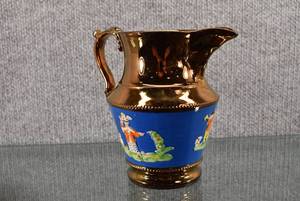 lot 1329 image: Vintage Lustreware Asian Pitcher  6 12 Tall.