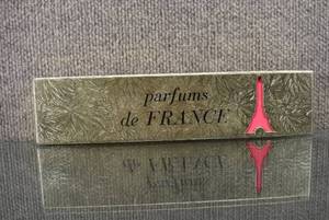 lot 1383 image: Les Parfums De Paris 10 Miniature Perfume Bottles in Gold Foil Box  Made in France  Box - 2.75 x 11
