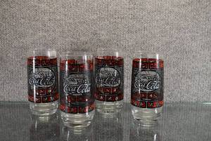 lot 1455 image: Set of 4 Coca-Cola Stained Glass Tumbler  Great for Coke Collector  6