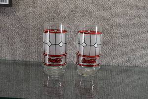 lot 1456 image: Set of 2 Coca-Cola Stained Glass Tumbler  Great for Coke Collector  6