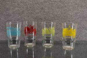 lot 1459 image: Set of 4 Federal Glass Studebaker Car Tumbler  Various Cars  4 34 Tall