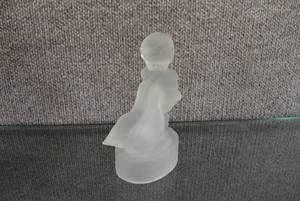 lot 1478 image: Vintage Frosted Glass Goose Girl Figurine  6 Tall