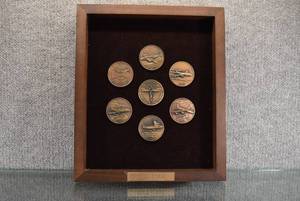 lot 1510 image: Vintage Framed Boeing Aircraft Medals (Service & Model)  B-29, B1B, B-47, 747, KC-135, B-52  8 x 10