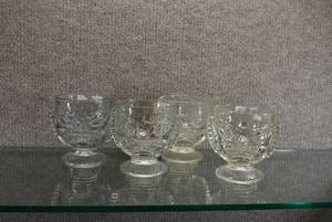lot 1514 image: Set of 4 Glass Tiki Cups  Very Heavy  4 12 Tall
