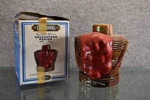 lot 1536 image: Vintage Ezra Brooks 1970 Bucket of Blood Saloon Decanter  Red Sippin Whiskey  5 Tall