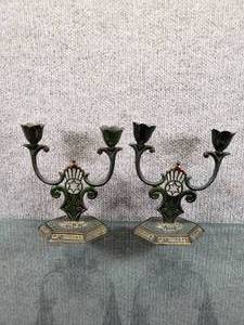 lot 1559 image: Vintage Candle Holders #628  Bronze Star of David  Made in Israel  7 Tall
