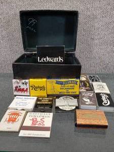 lot 1564 image: Vintage Box with Collector Matchbooks & Boxes  Some Matches are Wood