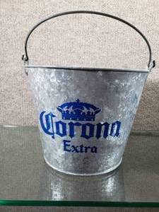 lot 1578 image: Corona Beer Galvanized Bucket wHandle  7 12 Tall