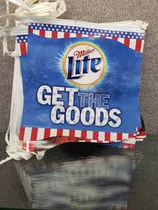 lot 1587 image: Vintage Miller Lite Beer Get The Goods Banner  Approximately 26 ft Wide