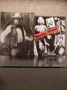 lot 1594 image: Lot of 2 John Wayne & Marilyn Monroe Metal Signs  Hollywood Memorabilia  12 x 15, 12 12 x 16