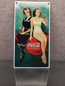 lot 1601 image: Coca Cola Metal Sign 1886-1936  8 12 x 16
