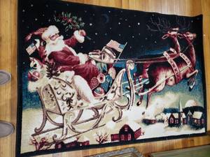 lot 1609 image: Santa Christmas Area Rug  Great Holiday Rug  55 x 35