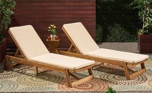 lot 3939 image: Nadine Outdoor (Cream) Fabric Chaise Lounge Cushions (Set of 2) by Christopher Knight Home - Retails for $163.99