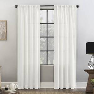 lot 3945 image: 96 x 52 Waffle Texture Anti-Dust Light Filtering Curtain (1) Panel White - Clean Window