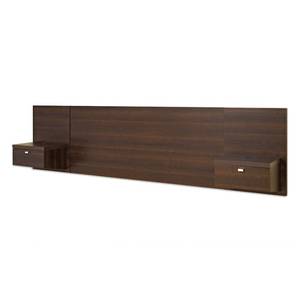lot 4343 image: Series 9 Designer Floating King Headboard With Nightstands Espresso Brown - Prepac