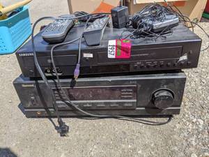lot 2957 image: Sherwood AmFm Receiver RX-4105, Samsung DVD And VHS Player