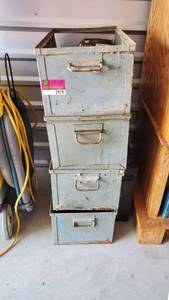 lot 2979 image: Metal Drawers With Contents