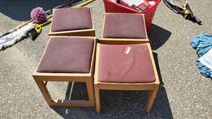 lot 4167 image: (4) Small Wood Benches