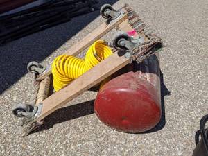 lot 4198 image: Portable Air Tank 9 Gallons, Furniture Dolly, Work Light