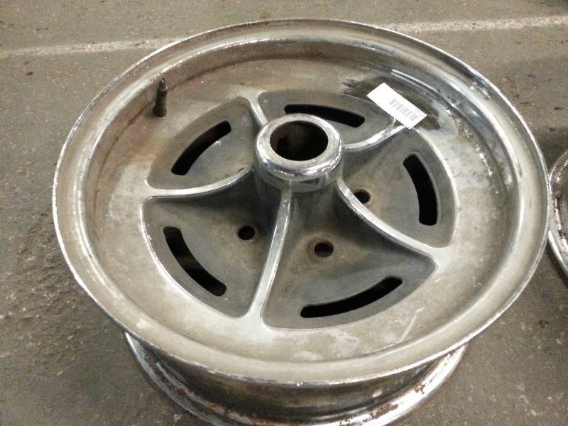 lot 1021 image: Original full size Buick 15 diameter X 6 wide factory Rally style wheel