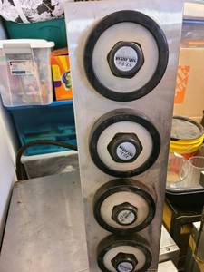 lot 8015 image: San Jamar stainless steel Ez-fit cup dispenser