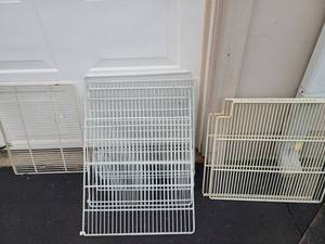 lot 8054 image: lot of 8 of misc plastic coated wire racks
