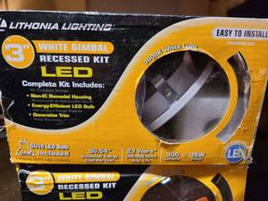 lot 8077 image: lot of 2--- 3 inch LED Recessed light kits