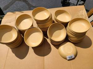 lot 9020 image: lot of 55. 5 12 round wood bowls