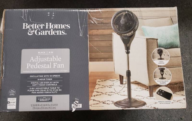 Better Homes & Gardens 9 in Adjustable Pedestal Fan Model