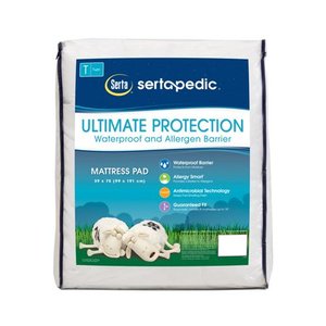 lot 511003 image: Sertapedic Ultimate Protection Mattress Pad with Waterproof & Allergen Barrier, Twin