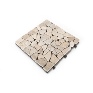 lot 511009 image: Courtyard Casual Natural Tavertine Stone White Deck Tile, 6 pc Set