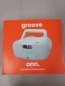 lot 511119 image: onn. Portable CD Player Boombox with Digital FM Radio