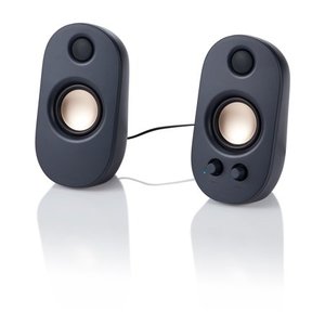 lot 511120 image: onn. AC Powered Computer Speakers with Volume and Bass Controls