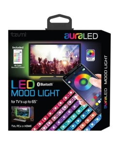 lot 511131 image: AuraLED Remote-Controlled LED Mood Light Strip with Smartphone App