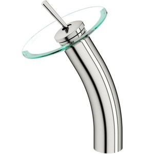 lot 511141 image: VIGO WATERFALL BATHROOM VESSEL FAUCET IN BRUSHED NICKEL