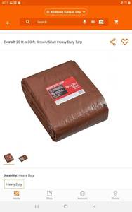 lot 27 image: Brown Tarp 16ftx20ft
