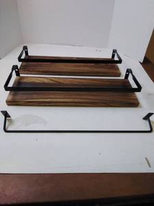 lot 30 image: Matte Black Floating Shelves