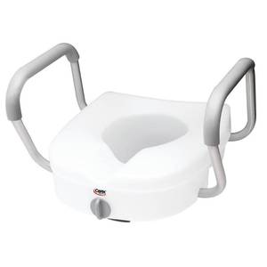 lot 44 image: Carex E-Z Lock Raised Toilet Seat with Arms