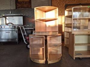 lot 6063 image: (3) Wooden Corner Shelves