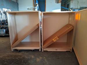 lot 6064 image: (2) Wooden Bookshelves, With Adjustable Shelves
