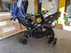 lot 6086 image: Baby Trend Sit And Stand Double Stroller SS76A80A
